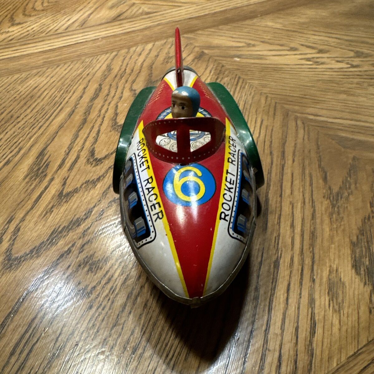 Vintage Tin Toy Rocket Racer Friction Litho Rocket Car | eBay Vintage Tin Toy Rocket Racer Friction Litho Rocket Car | eBay