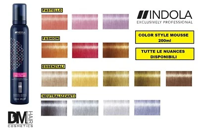 INDOLA COLOR STYLE MOUSSE 200ml SCHIUMA COLORANTE COLORAZIONE DIRETTA X CAPELLI