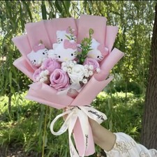 Kawaii Hello Kitty Sanrio Artificial Flower Bouquet Christmas Gift Valentine's