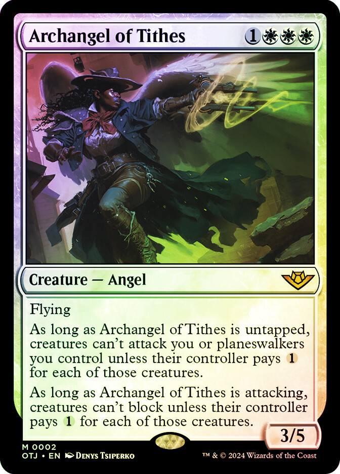 MTG FOIL Archangel of Tithes - Outlaws of Thunder Junction