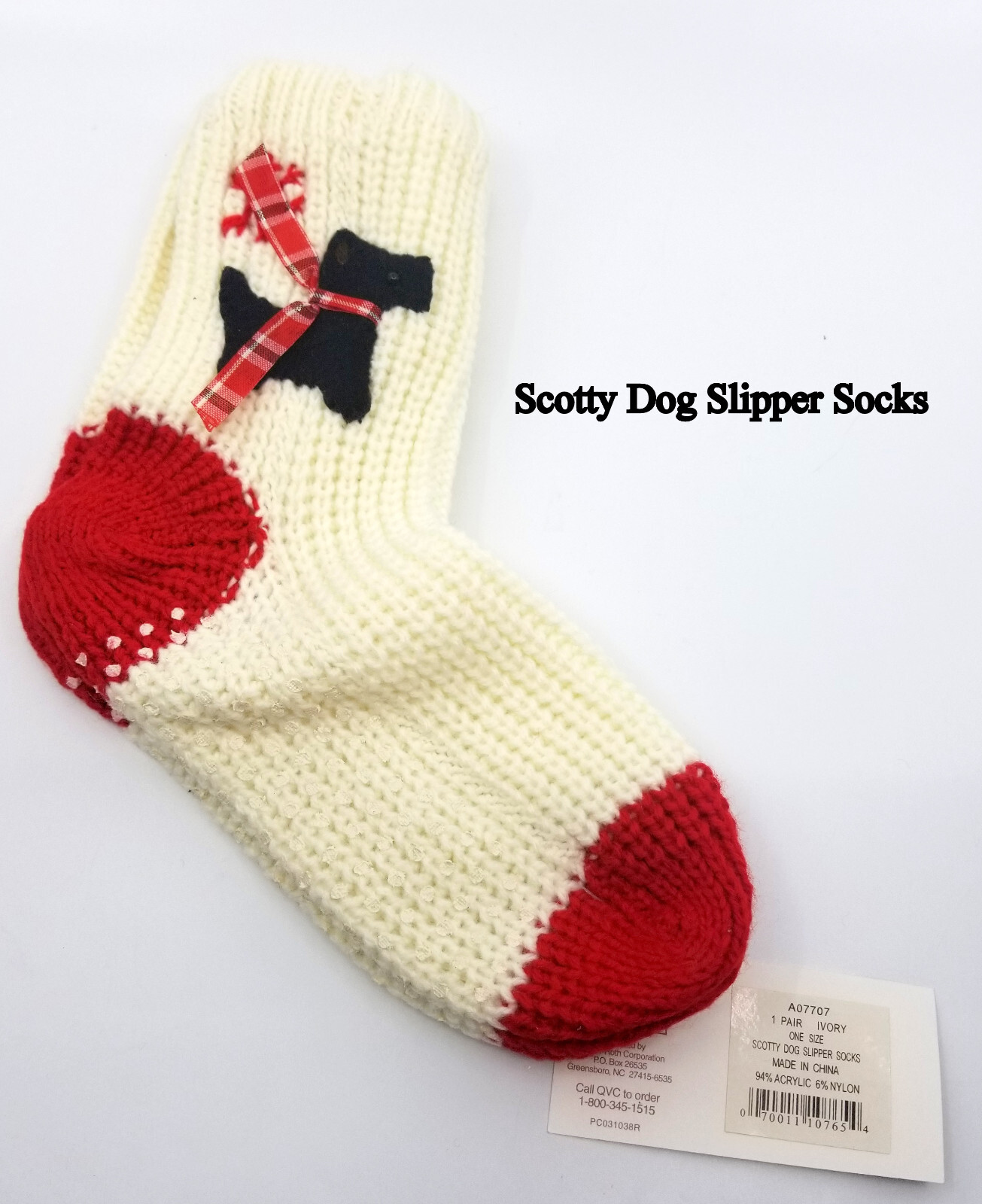 SAOLA Calzini pantofola per le vacanze nuovi in scatola legacy legwear QVC 3 paia con pinze per suola