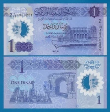 LIBYA 1 Dinar P 85 2019 UNC Polymer