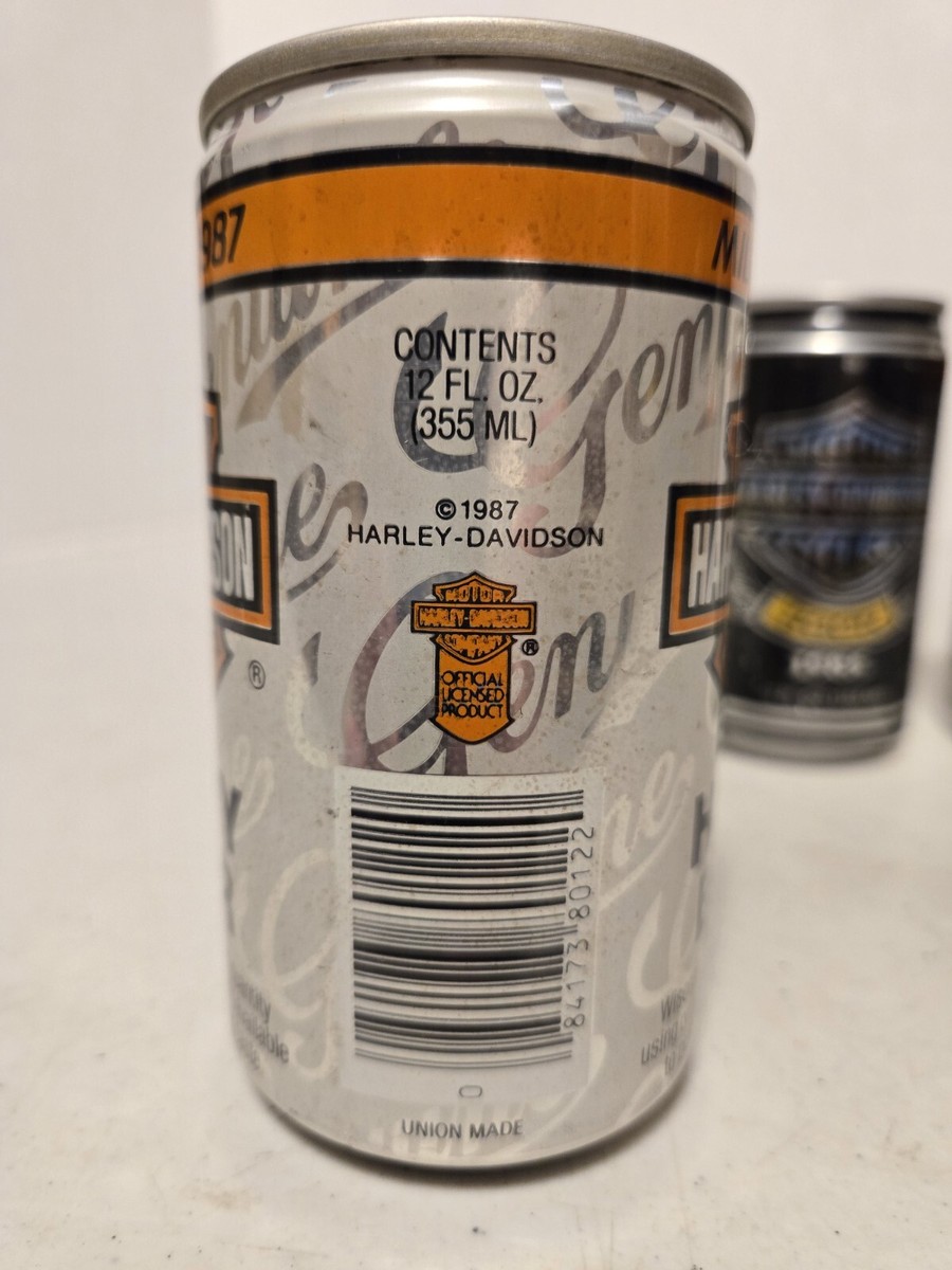 3) Vintage Empty Harley Davidson Motorcycle Heavy Beer Cans