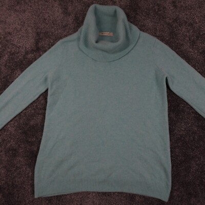 Woolovers Wolle Kaschmir Strickpullover Damen Größe M Blau Rollkragen