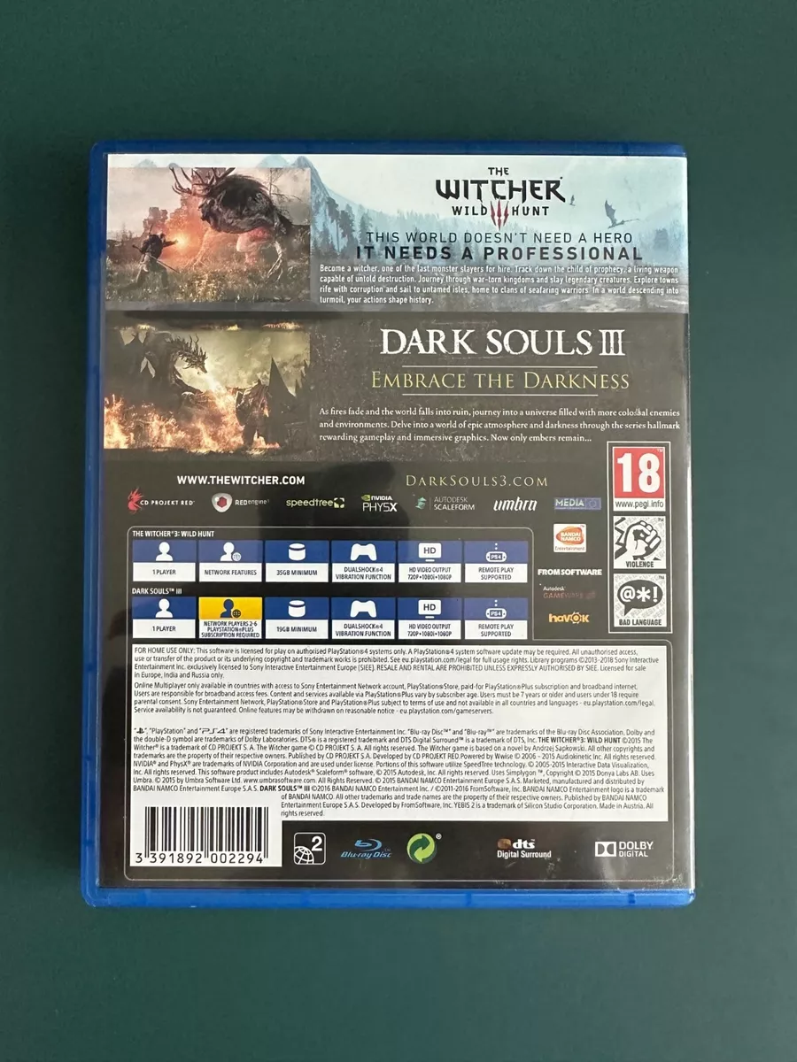 The Witcher III / Dark Souls III PS4 PS5 PlayStation 4 sealed New Free  Shipping