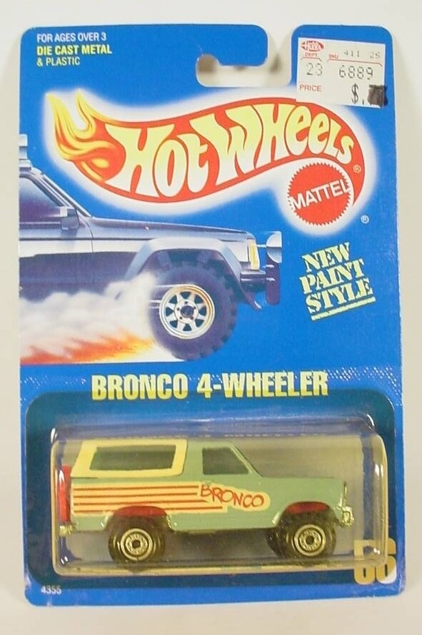HOT WHEELS SPEED POINTS CARD COLLECTOR # 56 TURQUOISE BRONCO 4 WHEELER ...