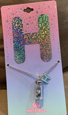 JUSTICE CHARM NECKLACE INITIAL H SHIMMERING 17 -20 SUPER CUTE