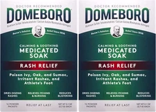 Domeboro Calming & Soothing Medicated Soak Rash Relief Powder 12 Count Pack of 2