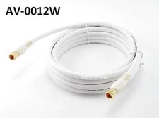 12ft RG6 75 Ohm High-Grade Gold-Plated F-Type Coaxial Video Cable White, R-0012W