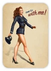 Pinup pin-up sexy retro girl come fly with me sticker decal 3" x 5"