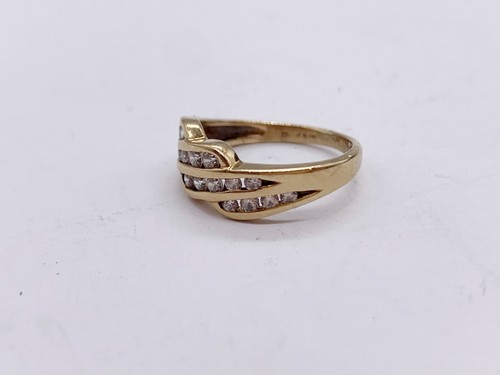 VINTAGE SOLID 9ct GOLD CLUSTER STUNNING PRETTY LADIES RING SIZE L - Picture 3 of 5