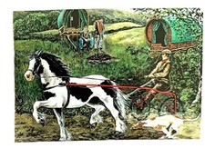 Gypsy Horse Sulky Race Magnet - Gypsy Horses -Gypsy Gift - Gypsy Gifts - WT45-JM