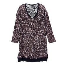 NWT Rag & Bone Spencer Dress 100% Silk Lights Print Black Brown White Dots LARGE