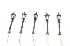 5 x Gaslaterne Straßenlaterne Spur N mit 12-16V LED warmweiß ca. 4 cm bahnwaren