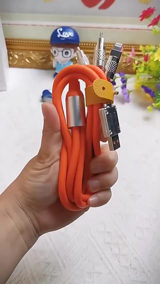 Cable Cargador Silicona Líquida 3 en 1 120W Carga Rápida para iPhone Tipo C Micro USB Foto 2 de 4