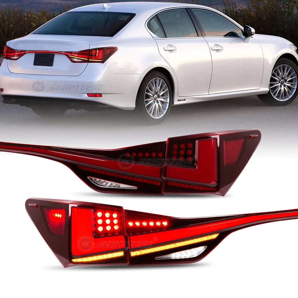 Luces traseras LED rojas para Lexus GS 200t 350 450h F 2012-2020 luces traseras animación Foto 3 de 4