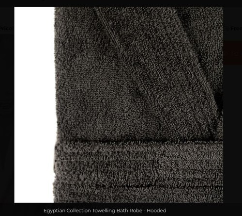 Unisex Hooded Luxury Egyptian Cotton Towelling Bath Robe, Dressing Gown 475gsm - Picture 59 of 73