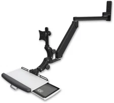 ICW Titan Elite Paralink LCD mount w/ 20" T2 arm wall mount  white keyboard tray