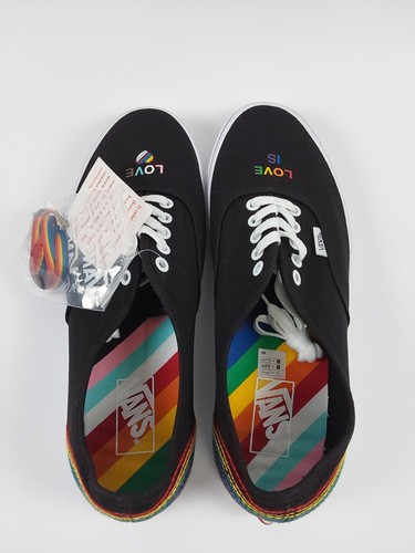 VANS Skate Black “Love Is Love” Pride Rainbow Men's Size 10.5 - Picture 4 of 9