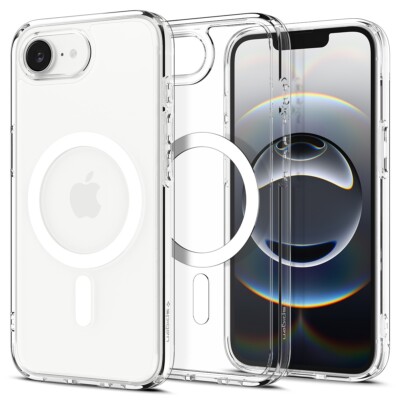 For iPhone 17e / 16e Case | Spigen Ultra Hybrid Mag Fit Clear Case