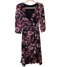 Ryan Michelle Floral Faux Wrap Midi Dress