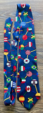 VTG NECKTIE SAVE THE CHILDREN VINTAGE SILK NECK TIE NAVY FLAG UNITY USA MADE EXC