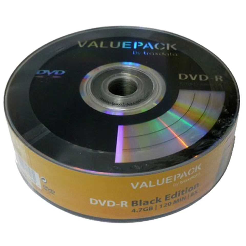 100 x Traxdata ValuePack Black Edition DVD-R Speed 8x Disc 4.7GB Logo Shrink New - Image 4 of 4