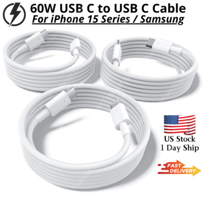 3Pack 60W Type C to Type C Fast Charger Cord PD Cable For Samsung iPhone 15 Pro