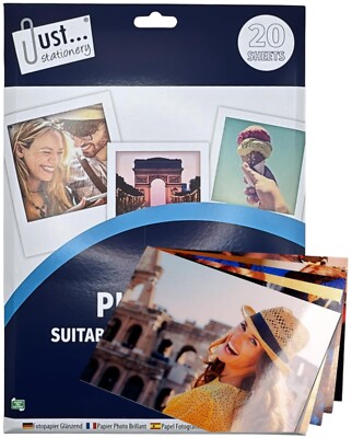 A4 Premium Glossy Fotopapier 20 Blatt für Tintenstrahldrucker schnelltrocknend 210GSM