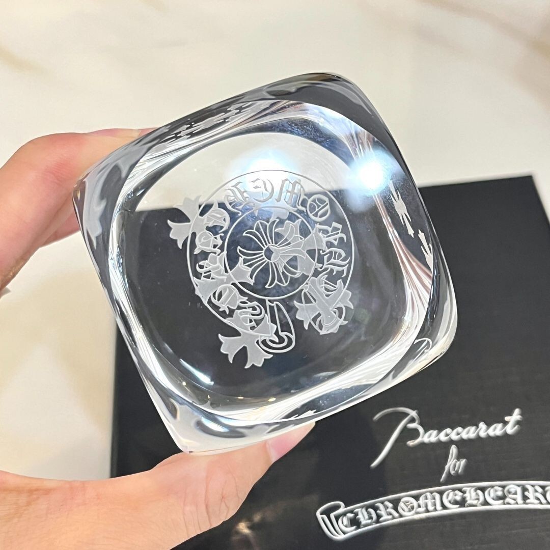 Baccarat x Chrome Hearts Dice Crystal Glass Cube RARE from Baccarat x Chrome Hearts Dice Crystal Glass Cube RARE from