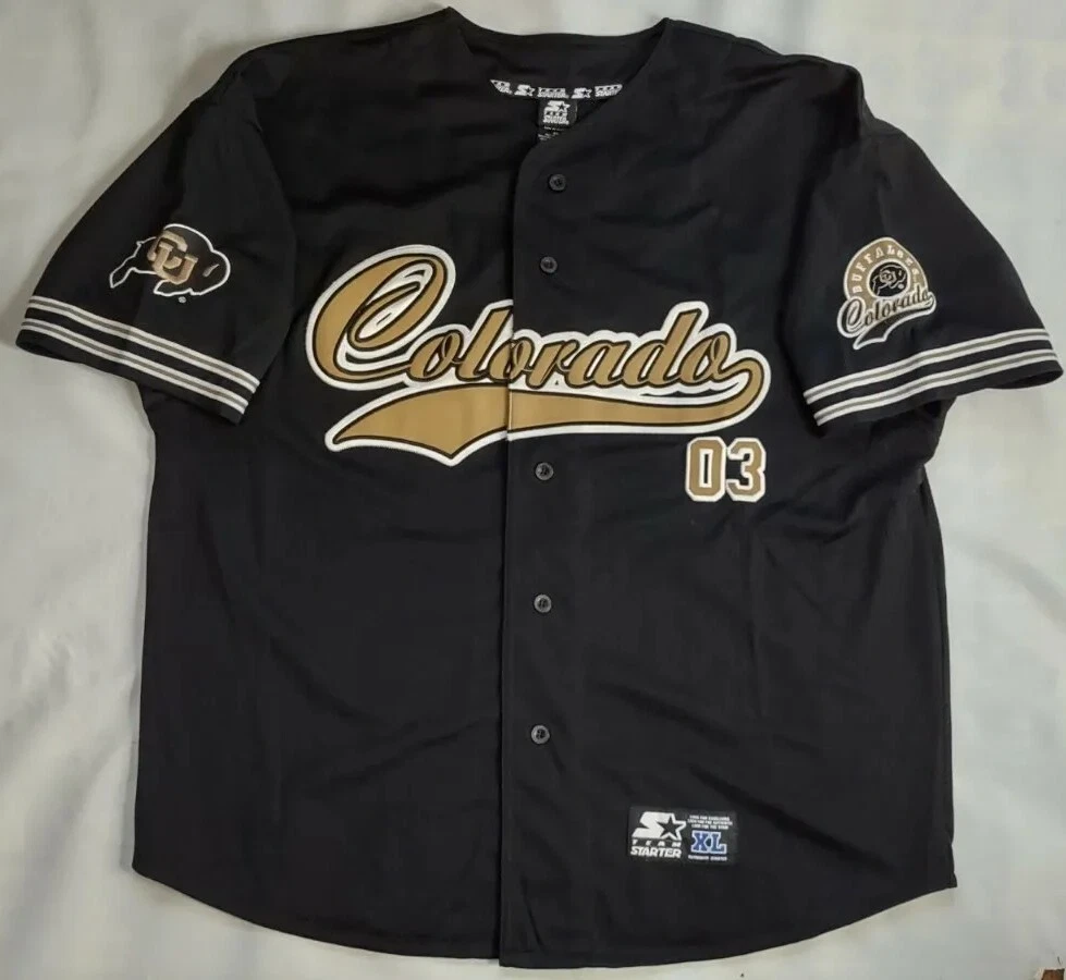 VINTAGE RARE STARTER COLORADO UNIVERSITY BUFFALOES BASEBALL JERSEY SIZE XL