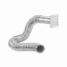 4 In. x 8 Ft. Bath Fan Exhaust Through the Wall Louvered Vent Kit - 480UL