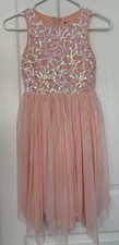 Speechless Girls Kids Light Pink Sleeveless A-Line Sequin Midi Dress Size 8