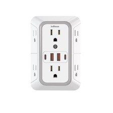 6 Outlet Extender Surge Protector Multi Plug Wall Adapter USB Charger Ports with