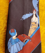 1970s VINTAGE MOD DISCO ~ LOUIS FERAUD ~ WIDE MENS TIE ~ ART DECO SCENE ~ 56