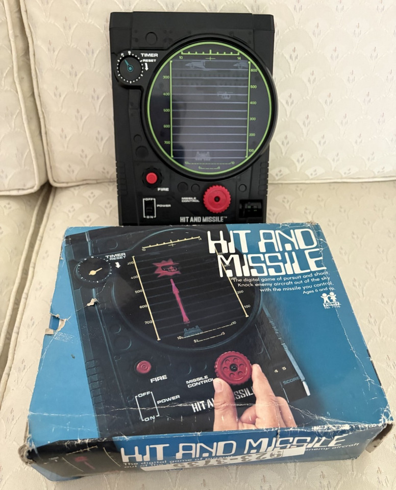 A 1978 TOMY missile defense game that predates home consoles — complete, working, and dripping with Cold War-era charm.