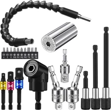 22 Pcs Flexible Drill Bit Extension Set Hex Shank Drill Bit Bendable Drill Bit E