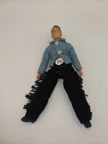 Breyer Traditional Cowboy FLEXIBLE Denim Shirt Blue Eyes Black Fringe Pants - Picture 6 of 6