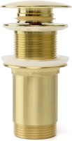 Ablaufgarnitur Ohne ÜBerlauf Pop-Up Ablassschraube Messing GebüRstetes Gold 1