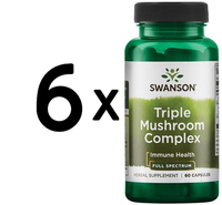 6 X Swanson Full Spectrum Triple Mushroom Complex - 60 Caps (162,93 Eur/Kg)