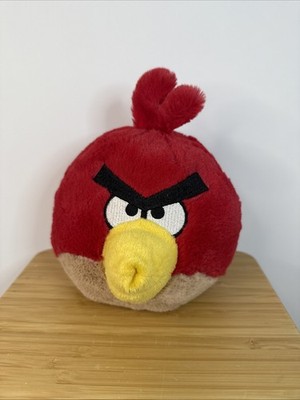 2010 Commonwealth Angry Birds Red Bird 5'' Plush Stuffed Animal Toy No Sound