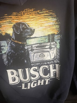 Bush Light Dog Cooler Hoodie Size Large Dark Blue