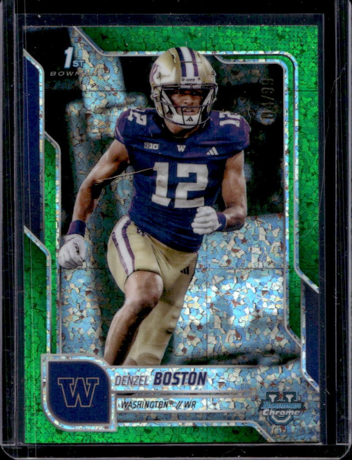 2025 Bowman Chrome U Denzel Boston Green Mini-Diamond Refractor 1st #/99