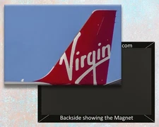 Virgin Atlantic Aircraft Tail Logo Handmade 3.25" x 2.25" Fridge Magnet PMCT4051