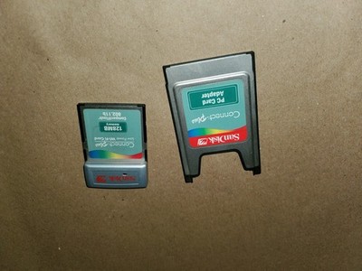 SanDisk Connect Plus CF WiFi + 128MB Memory With Pcmcia Adapter Used  (RB3.4r)