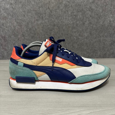 #ad Puma Future Rider CS White Elektro Blue Peach Men#x27;s Sneakers Size 11.5 381448 01 $24.99