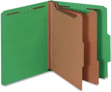 Universal 10302 Pressboard Classification Folders, Letter, Six-Section, Emerald 