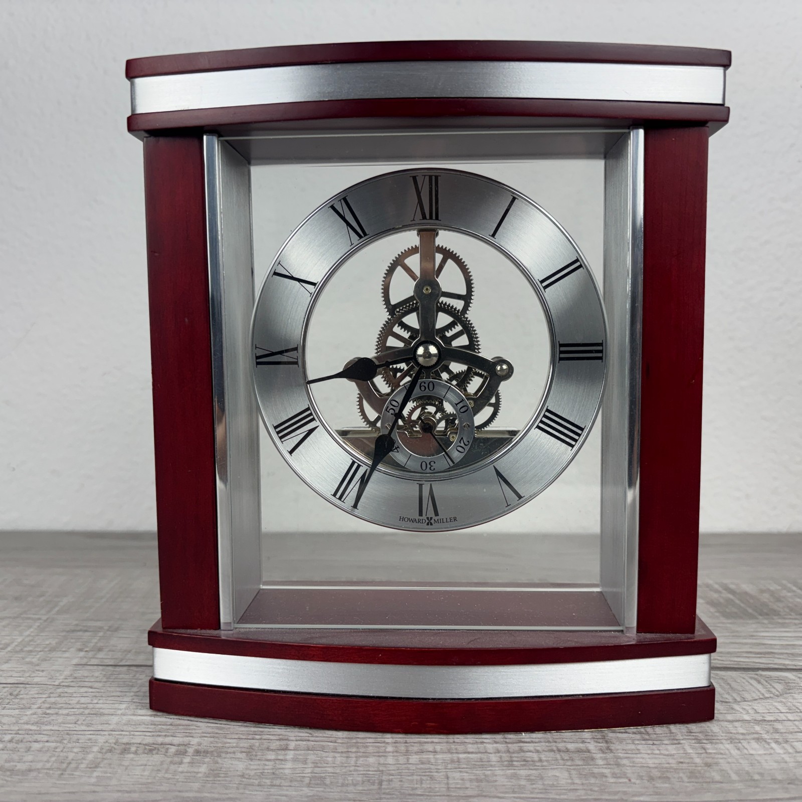 Howard Miller 645-673 Table Top Mantle Clock 7" Templeton Rosewood Finish TESTED