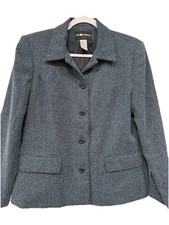 NWT Sag Harbor Petite 8P Blue Tweed Blazer Jacket Vtg Professional Career Coat