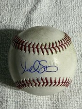 Derek Shelton Autographed MLB BP Used Baseball Minnesota Twins